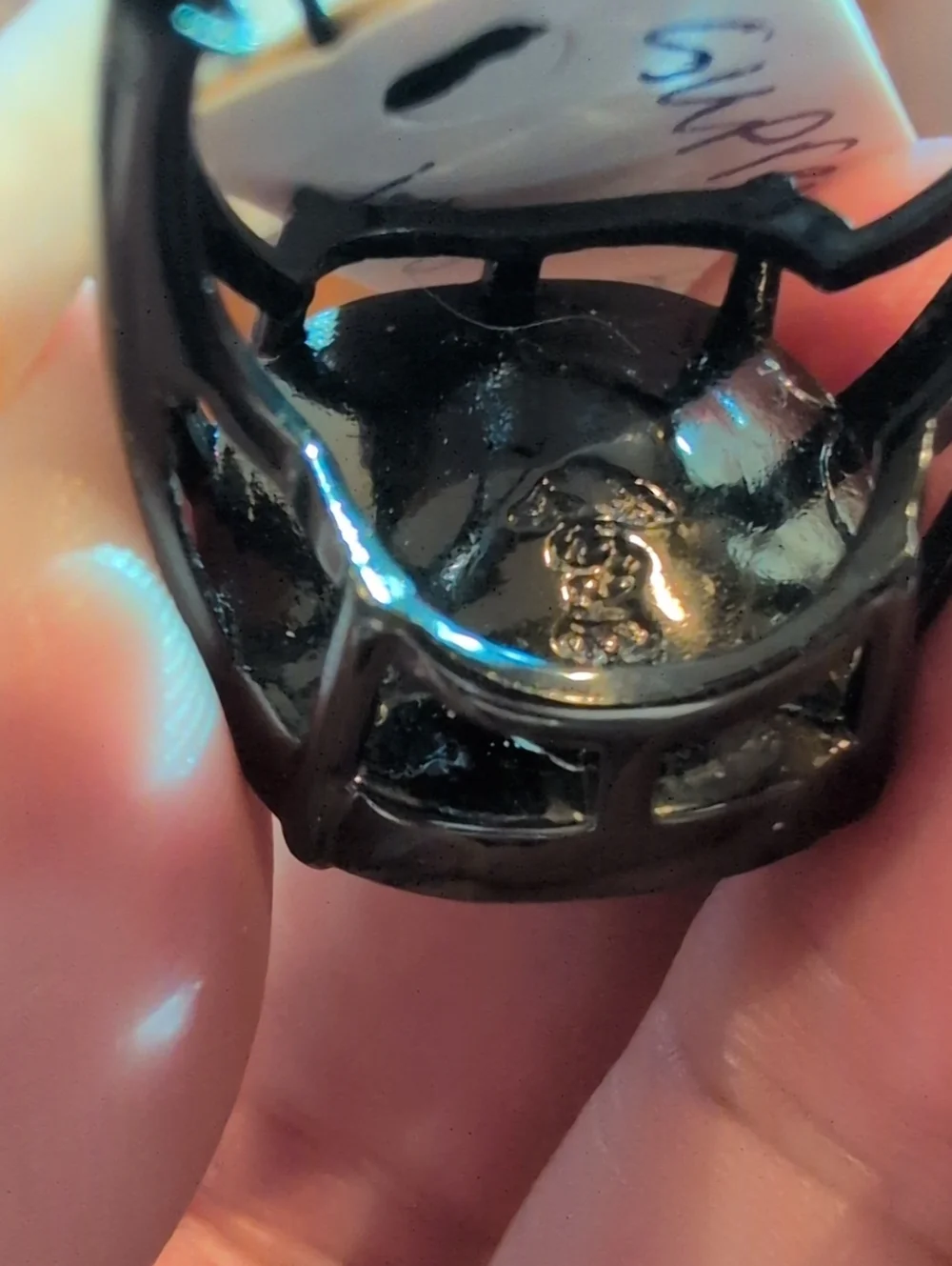 Premier Designs Woman's Black Hematite Ring with Dark Black Crystal Stone Size 8